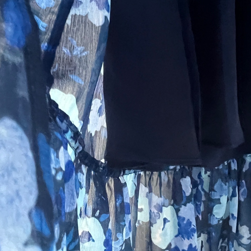 NEW J.Crew‎ Size 2 Watercolors Begonia Blue Floral Faux Wrap Midi Dress - Picture 11 of 16